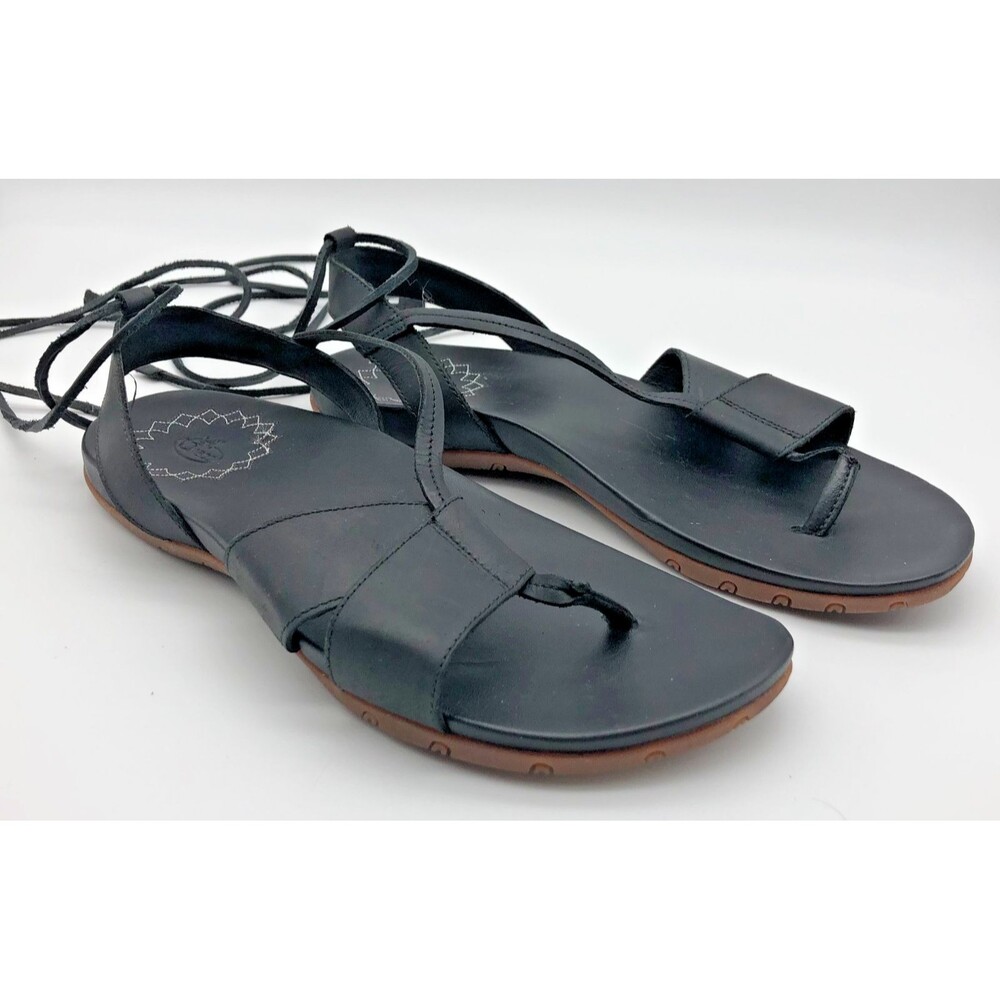 Chaco Sage Gladiator Sandals Size 8 Black Leather Lace Up